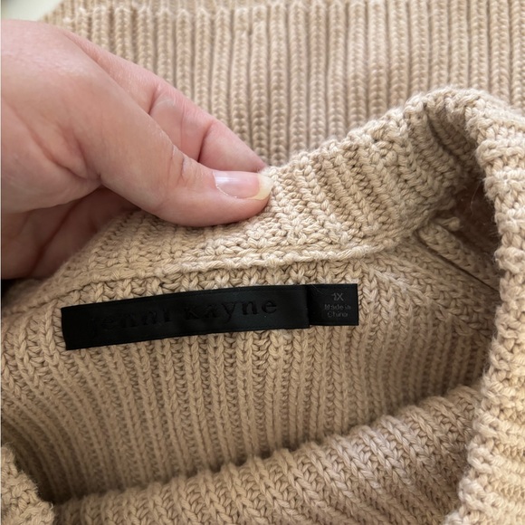 JENNI KAYNE Cotton Fisherman Crewneck Sweater Womens Size 1X Minimalist - Picture 3 of 10